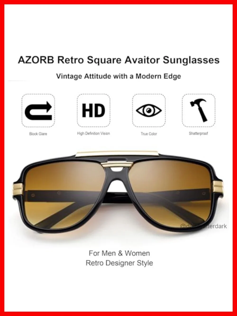 Retro Oversized Aviator Sunglasses Square Designer Vintage Shades